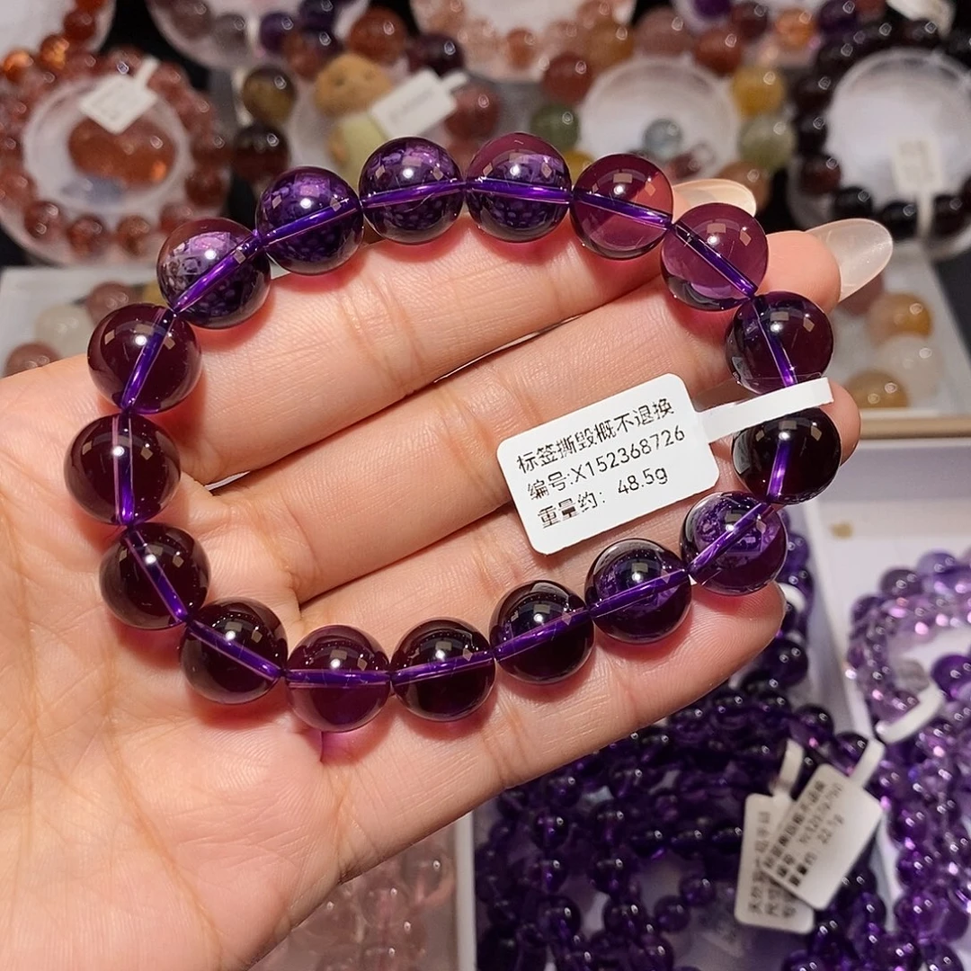 未镶嵌水晶手链紫水晶手链12.6