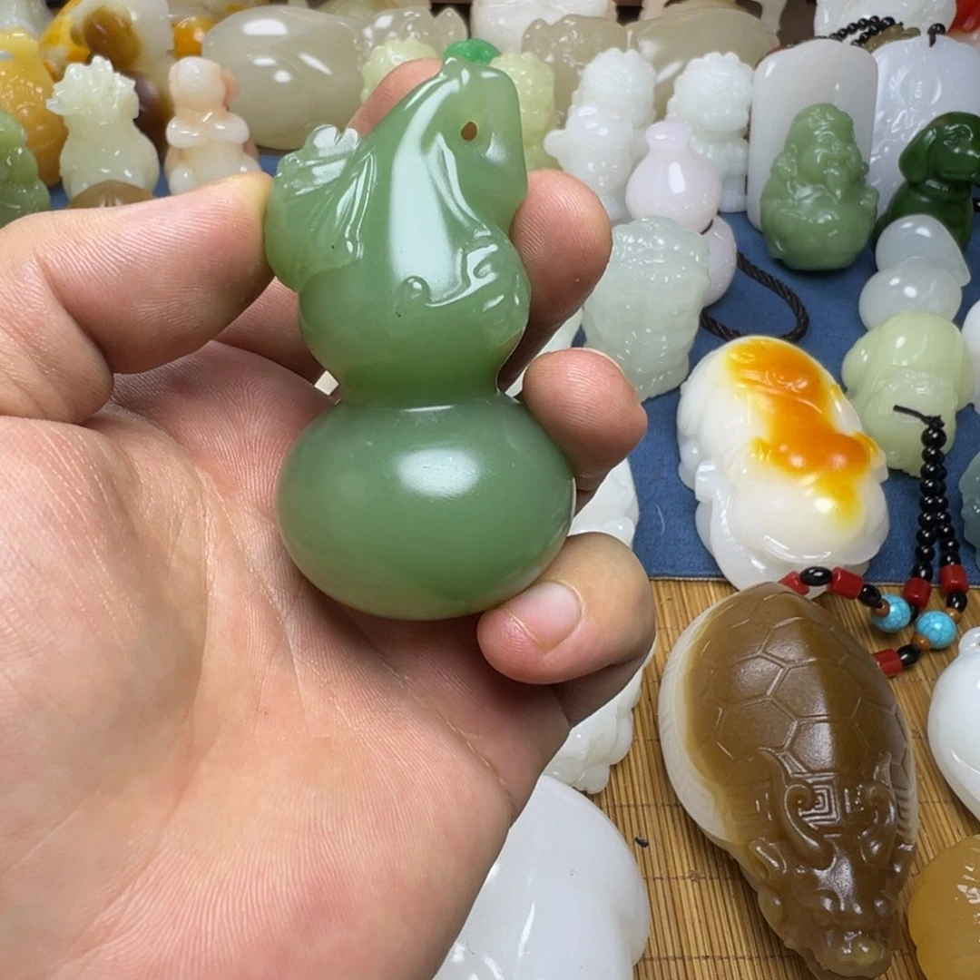 石材z****8手工雕刻葫芦手把