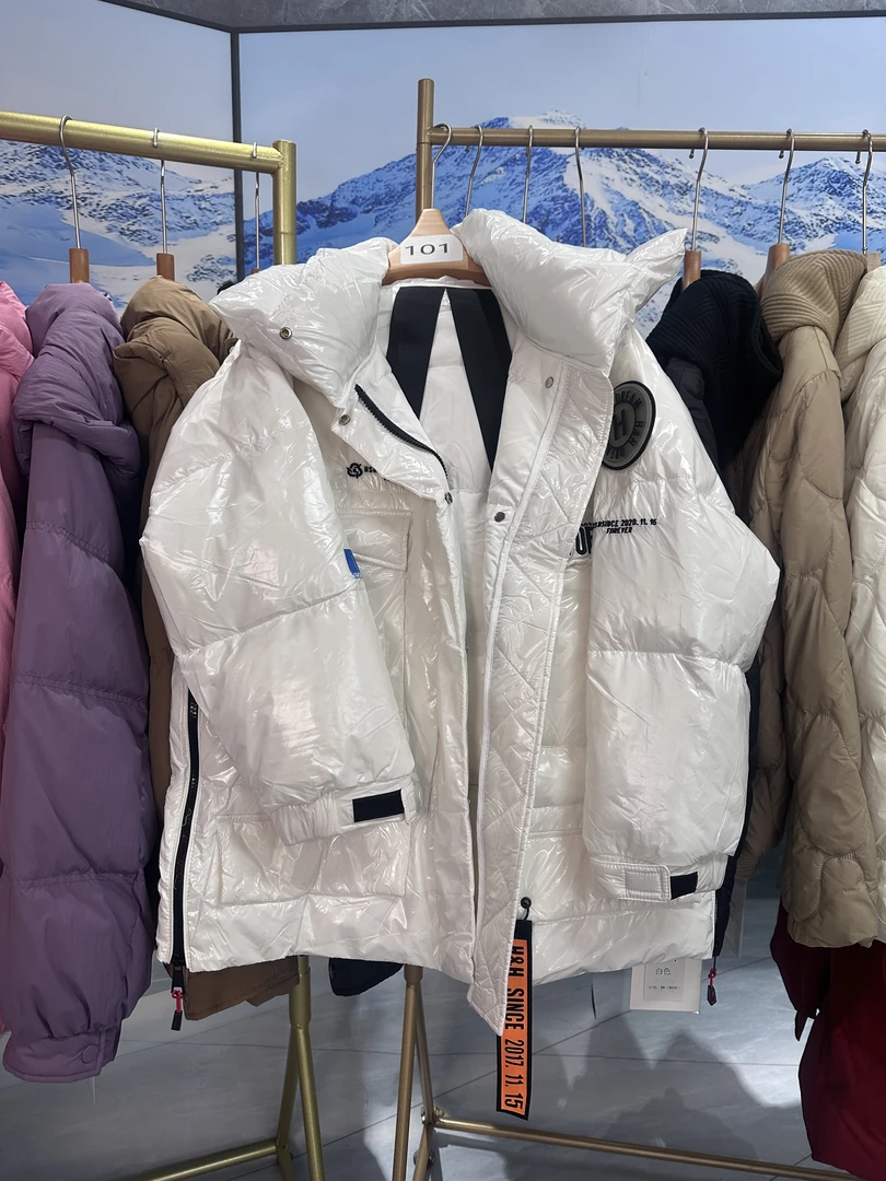 301-317新款连帽羽绒服女中长款冬季新款宽百搭休闲加厚