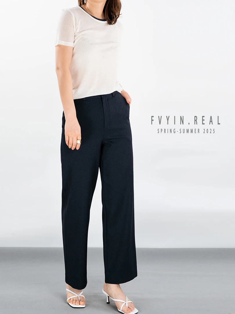 FVYIN 福音 高腰直筒休闲九分裤