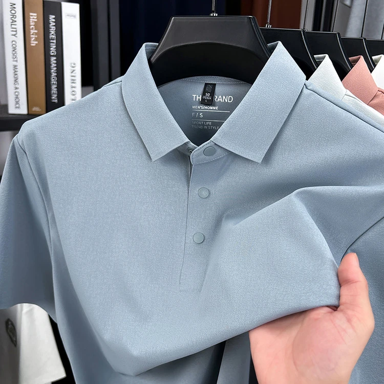 Polo衫男装2025年夏季夏季纯色