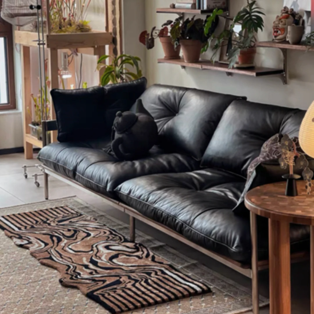 吾观*思量 棕色石纹 60*160 新中式高端装饰地毯