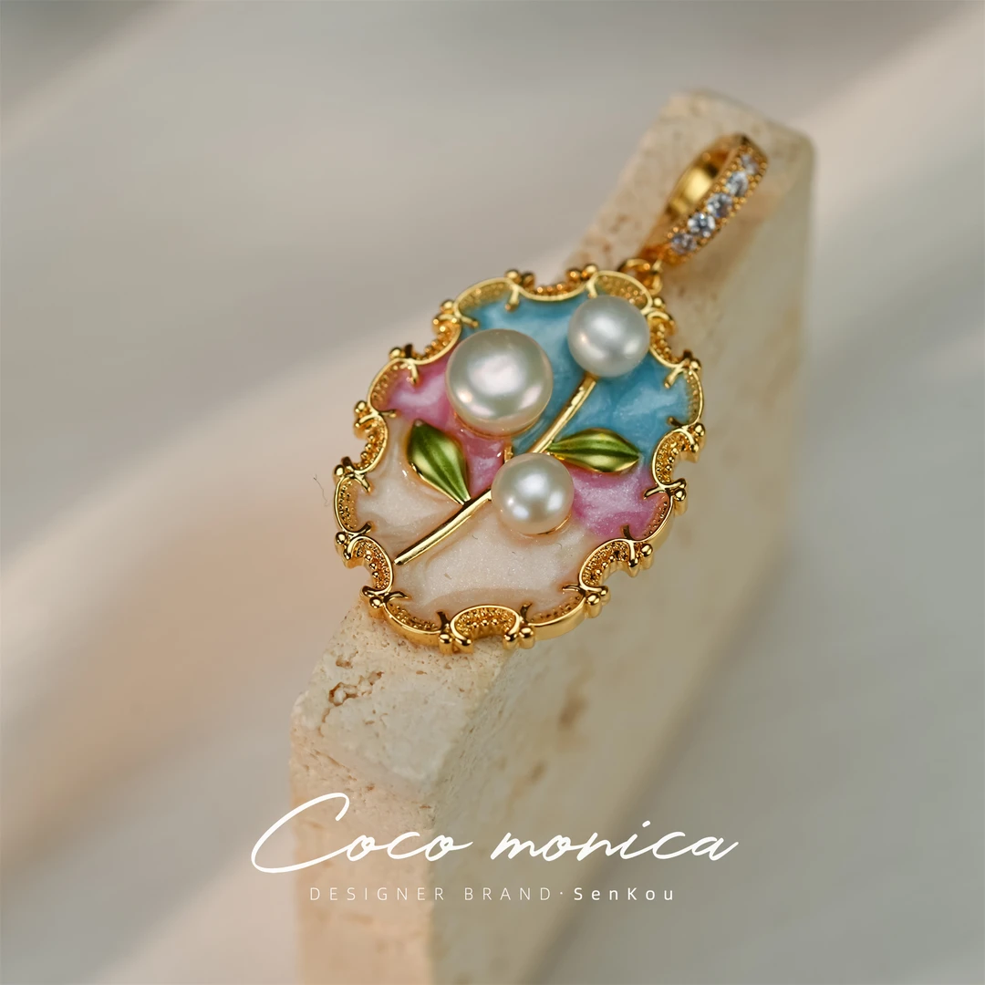 【小霞珠宝】吊坠手工国风古风古典镶嵌宫廷风 WE157