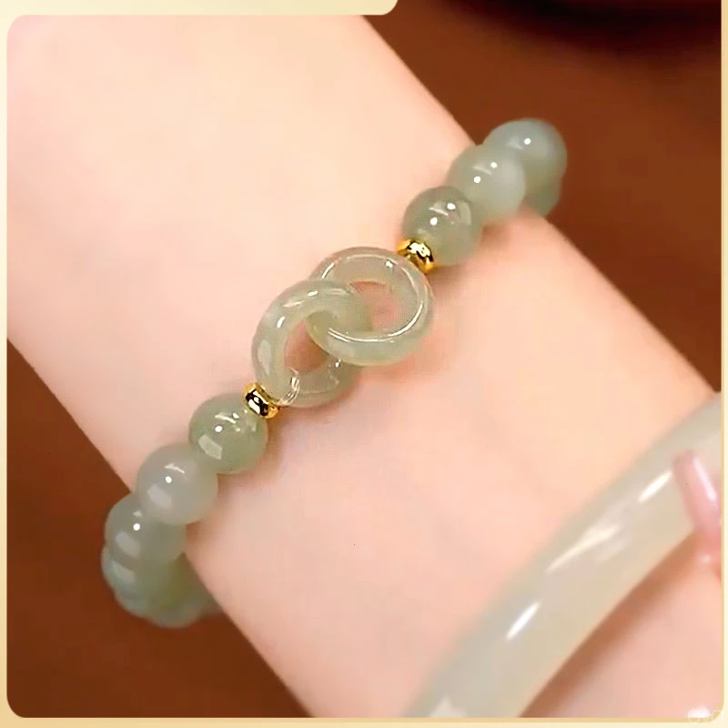 闺蜜生日礼物手链女ins爱心手串女平安扣小众设计 非金属