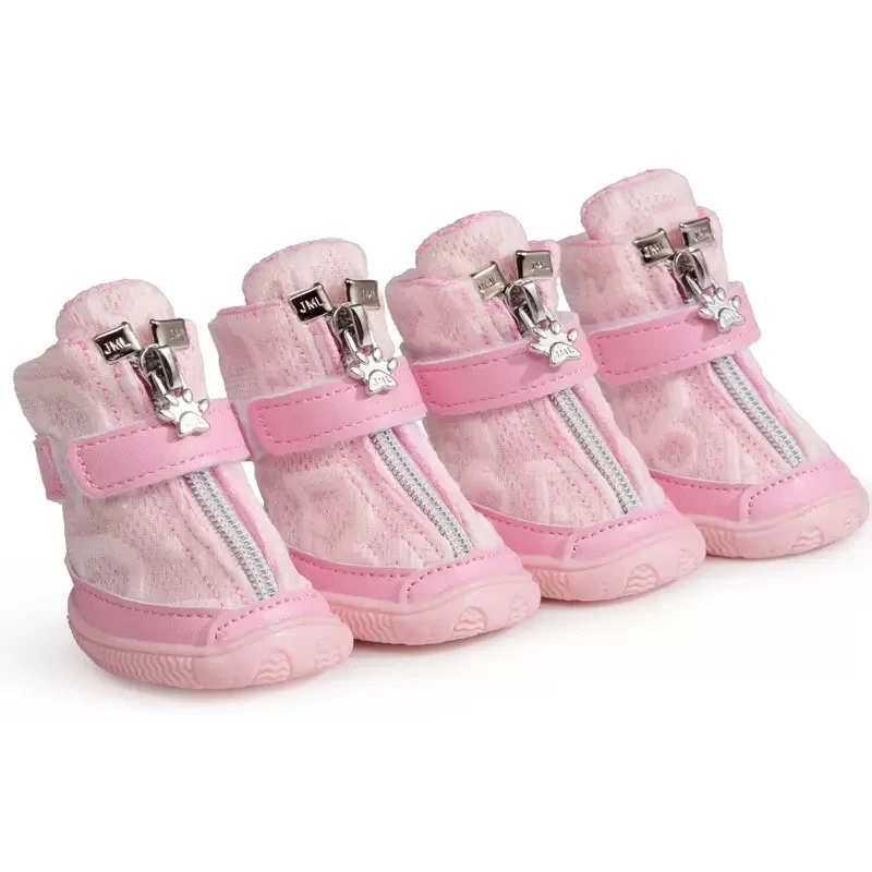 透气防滑软底中小型犬舒适运动鞋春夏款粉色