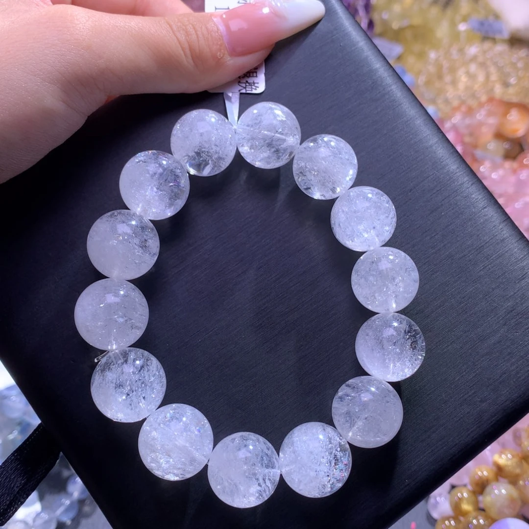 水晶银S925镶嵌手串爆闪白阿塞15m+