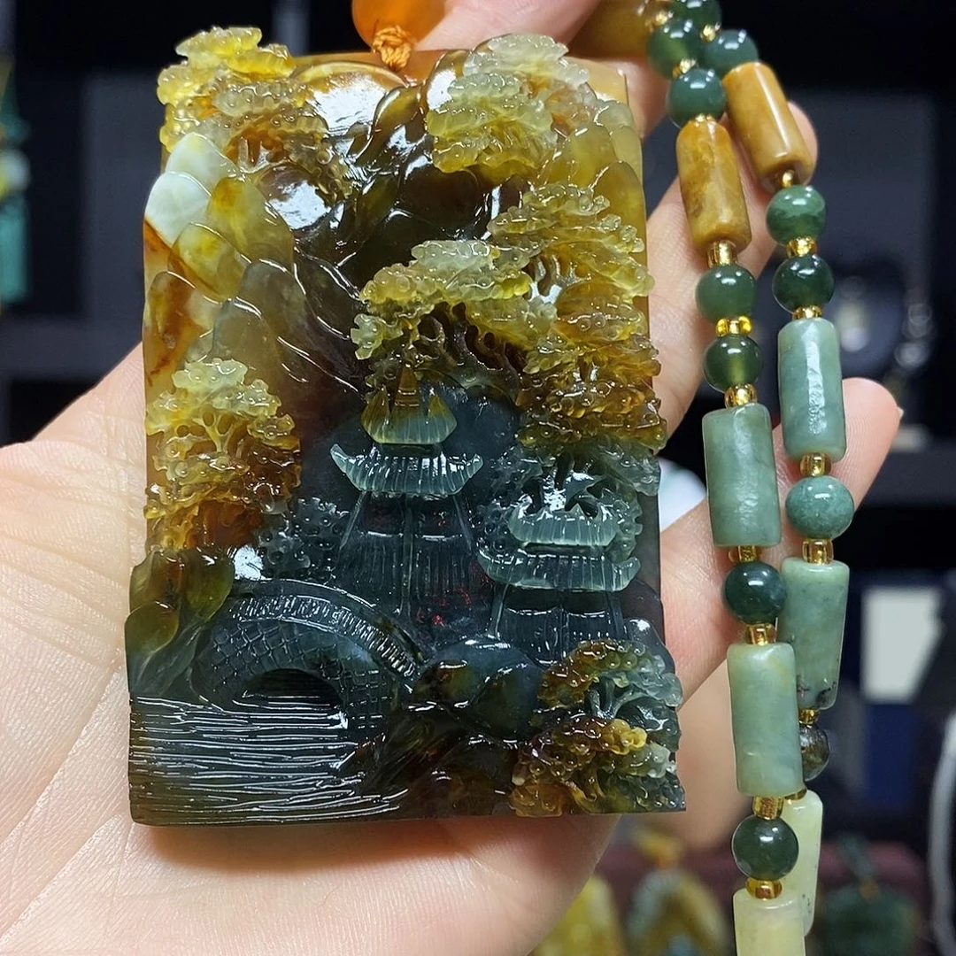 未镶嵌岫玉挂件吊坠