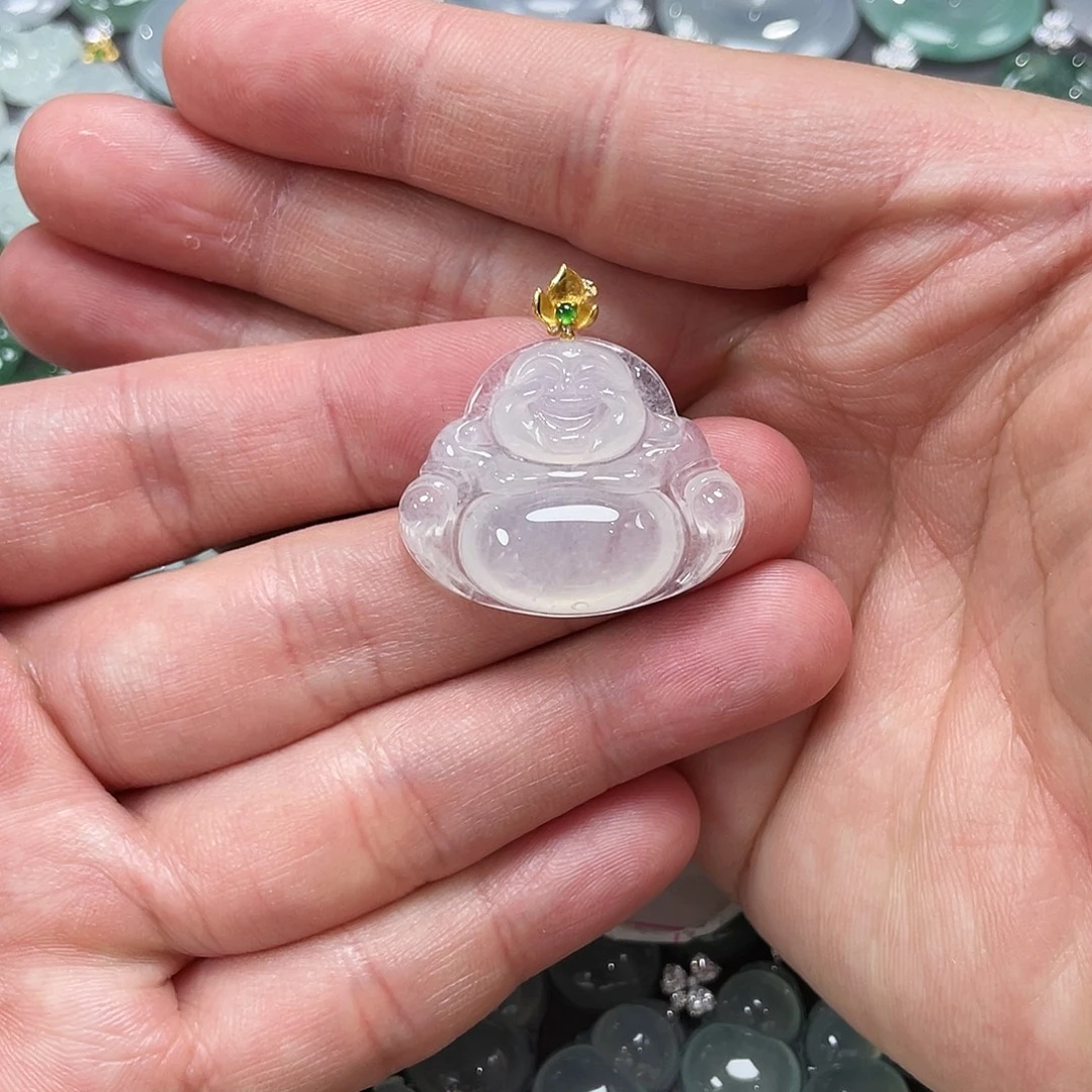 C****翡翠18K金镶嵌颈饰