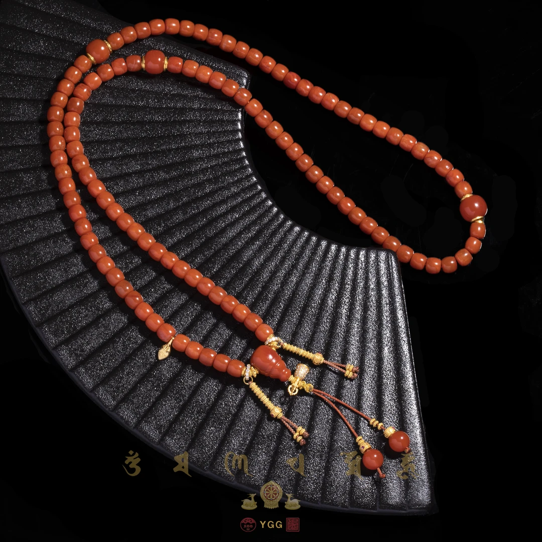 员格格NBGTT07/18K金/南红直切108项链（多样性发）