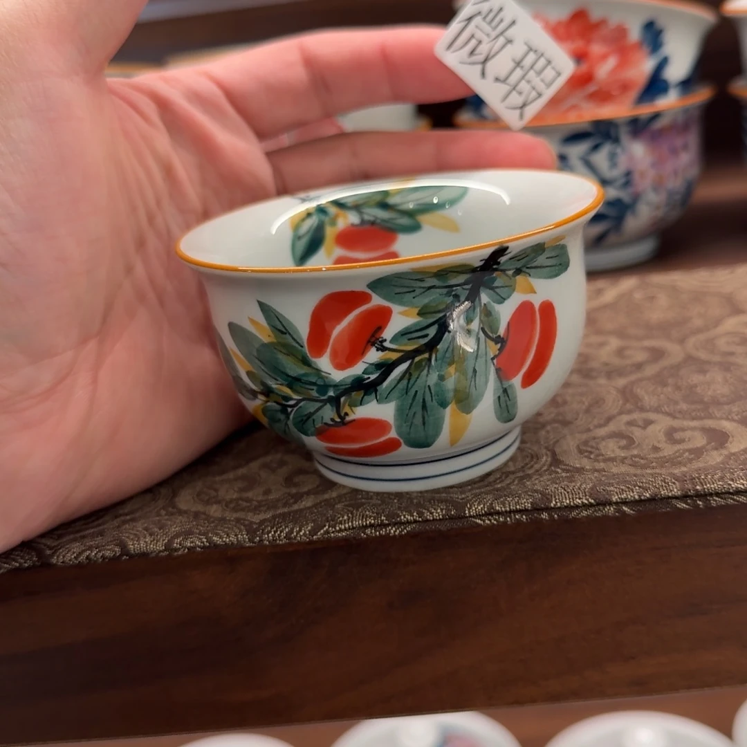 釉下手绘茶具微瑕