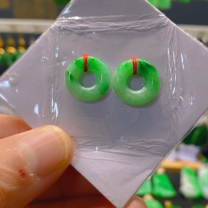 翡翠未镶嵌耳饰耳坠