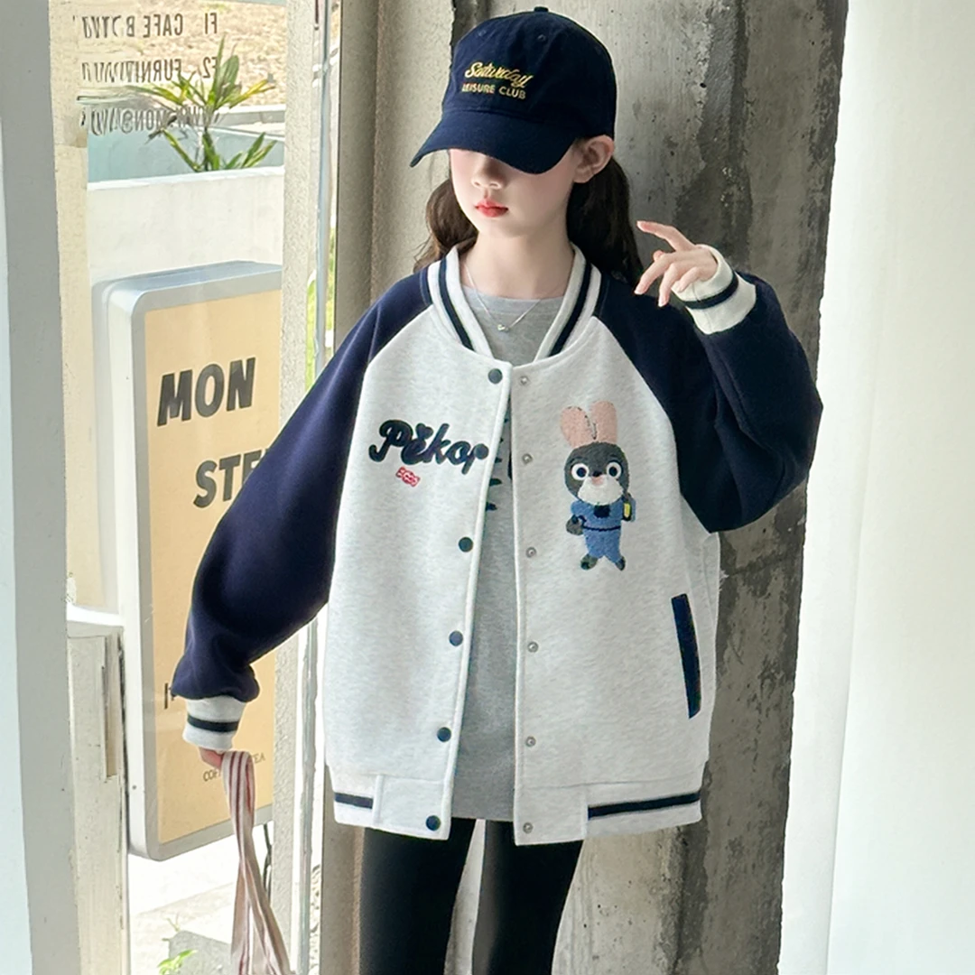 女童外套春秋2025新款儿童棒球服秋季洋气休闲上衣大童时尚秋装潮