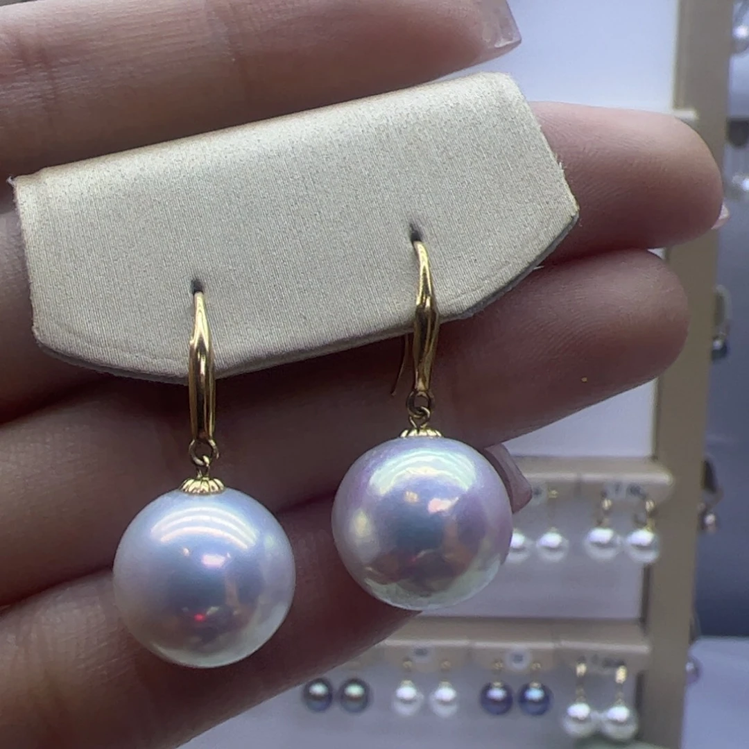 淡水珍珠耳饰18K金镶嵌