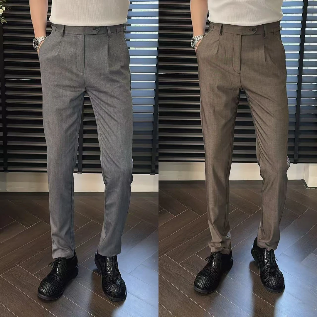東•Dongzi 夏季新款商务风高奢品质西裤薄款亲肤休闲西裤66707