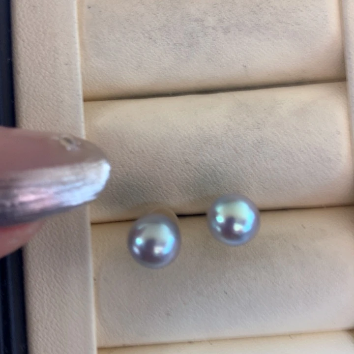 银S925镶嵌耳饰海水珍珠