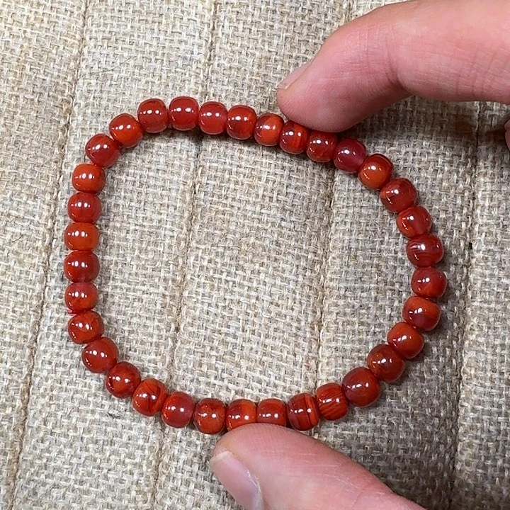 南红玛瑙未镶嵌手链手串原矿南红瓦西玫瑰锦老型6
