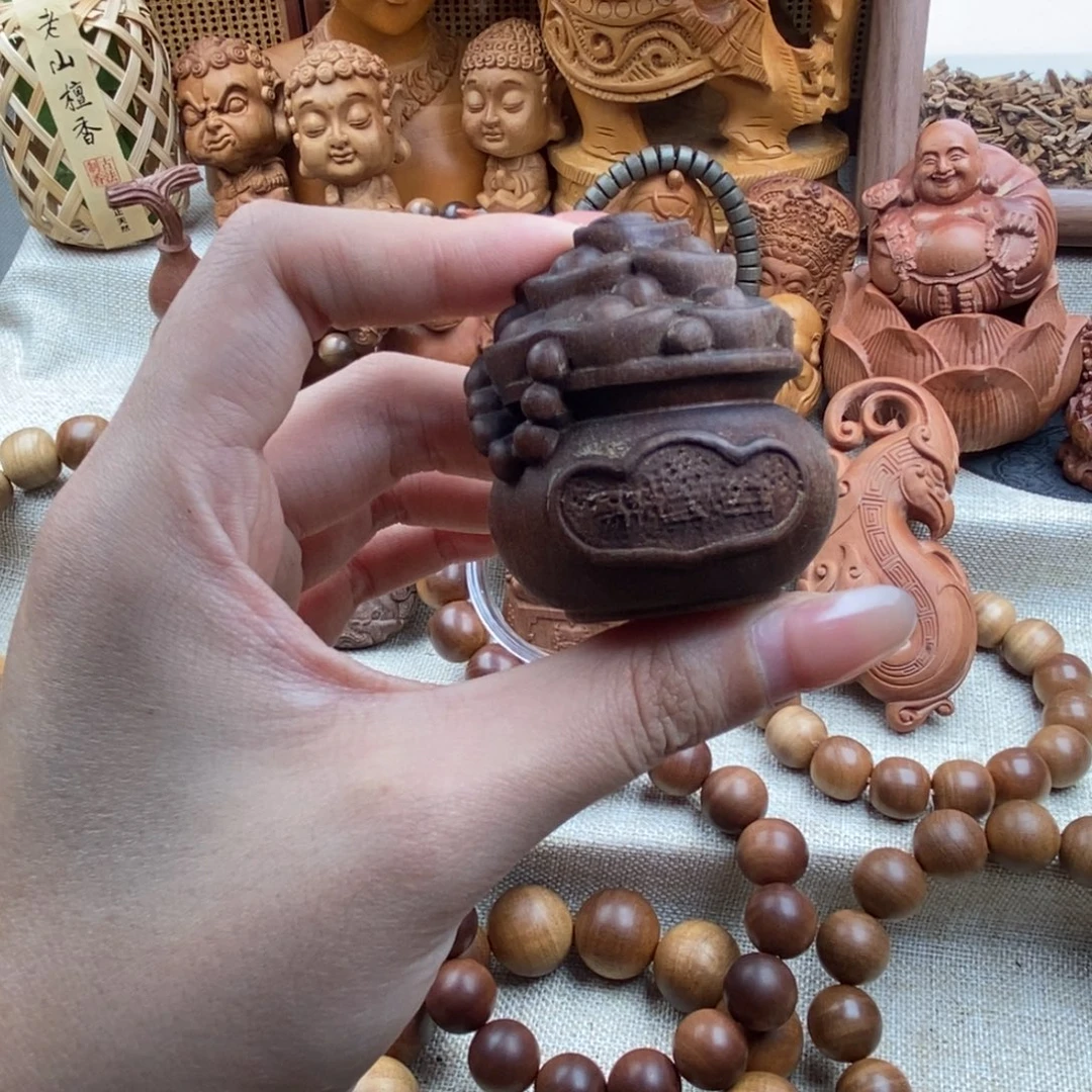 檀香木手串/手链迈索尔，老山檀香，聚宝盆（微瑕）