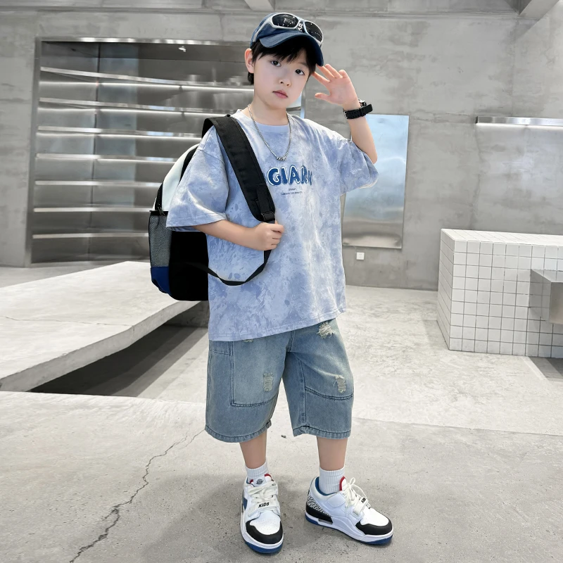 儿童装男童夏装套装短袖夏季薄款2025新款中大童夏款运动衣服帅气