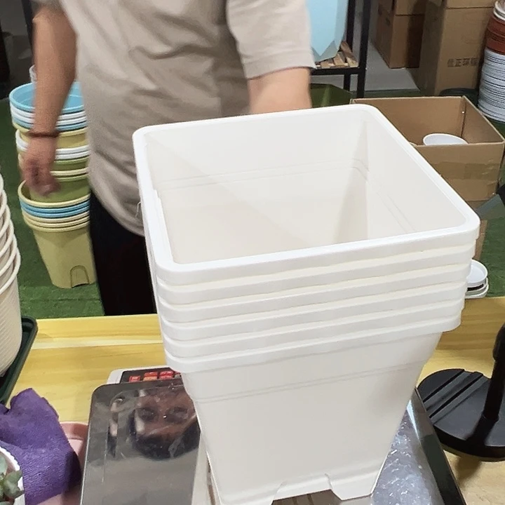 正品方形口20高22白色无托6个