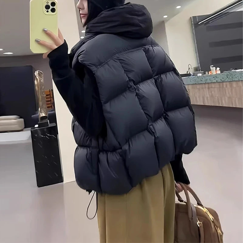 今年流行欧货棉马甲女款秋冬小个子宽松显瘦无袖马夹面包服短外套