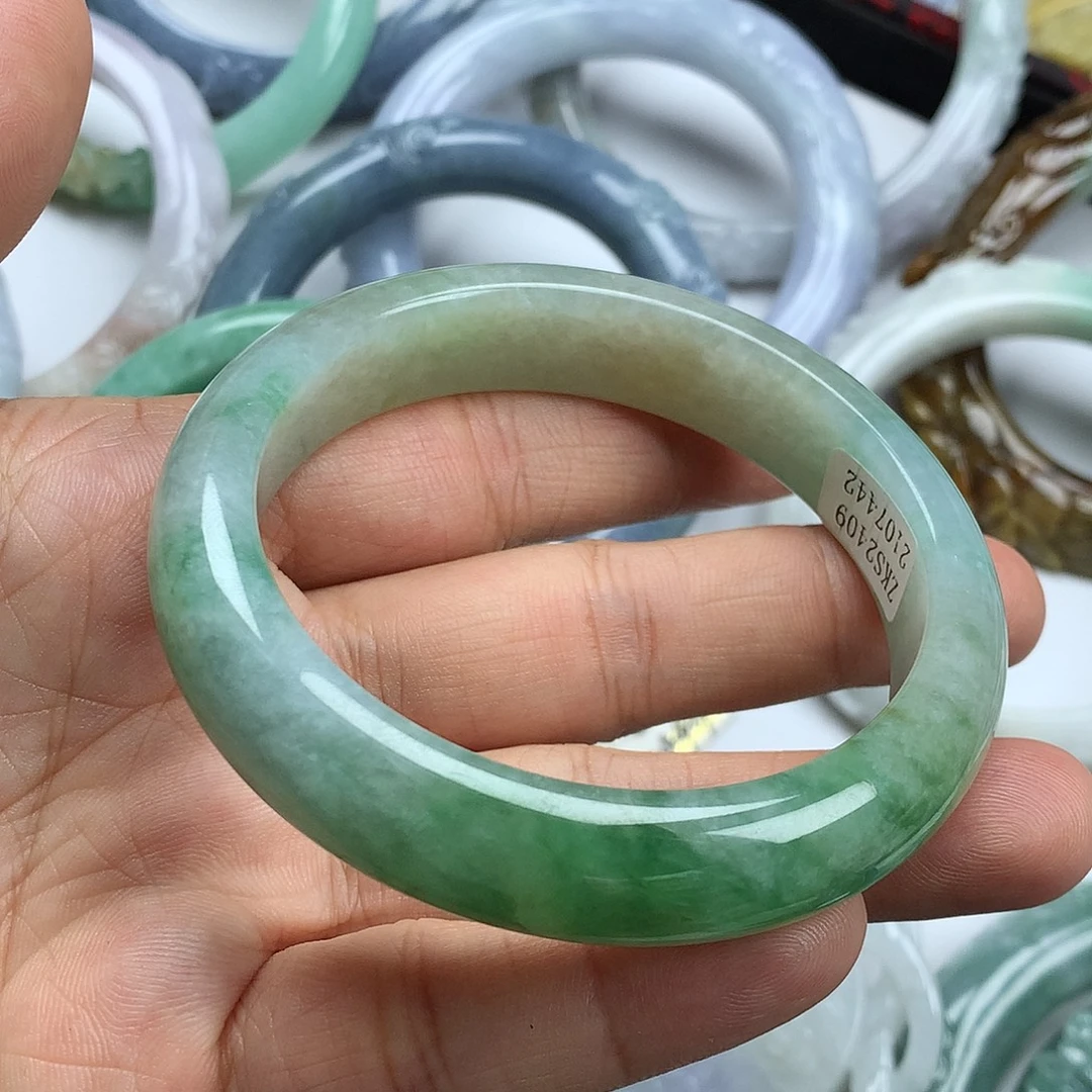 翡翠未镶嵌手镯天然翡翠55.6