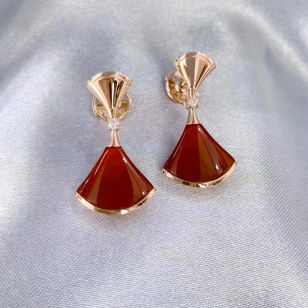 18k金裙子单钻耳钉18k金戒指