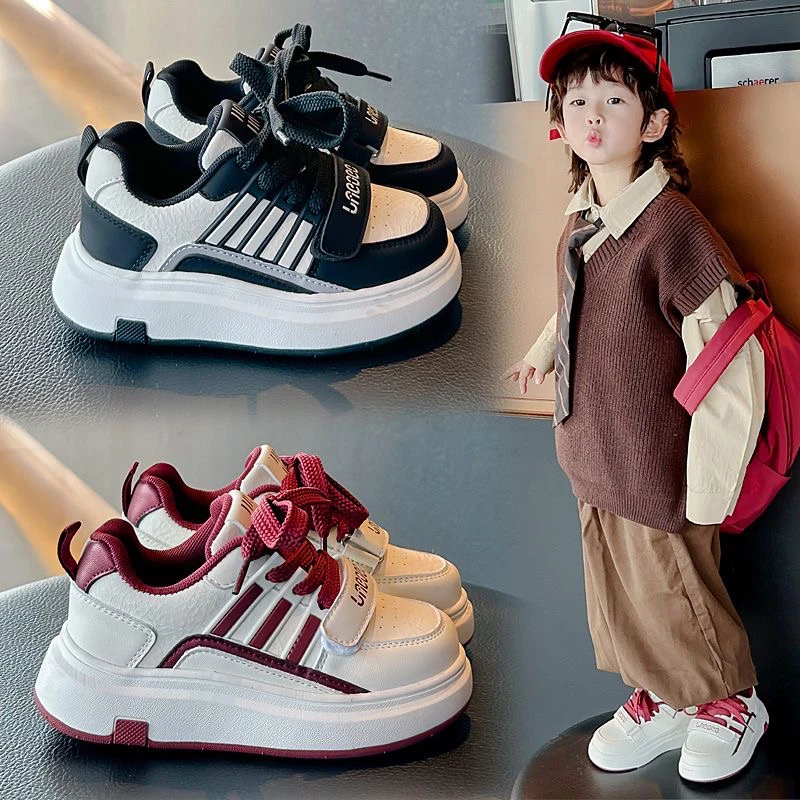 25新款时尚百搭小白鞋男童透气中大童学生板鞋女童鞋子软底休闲鞋