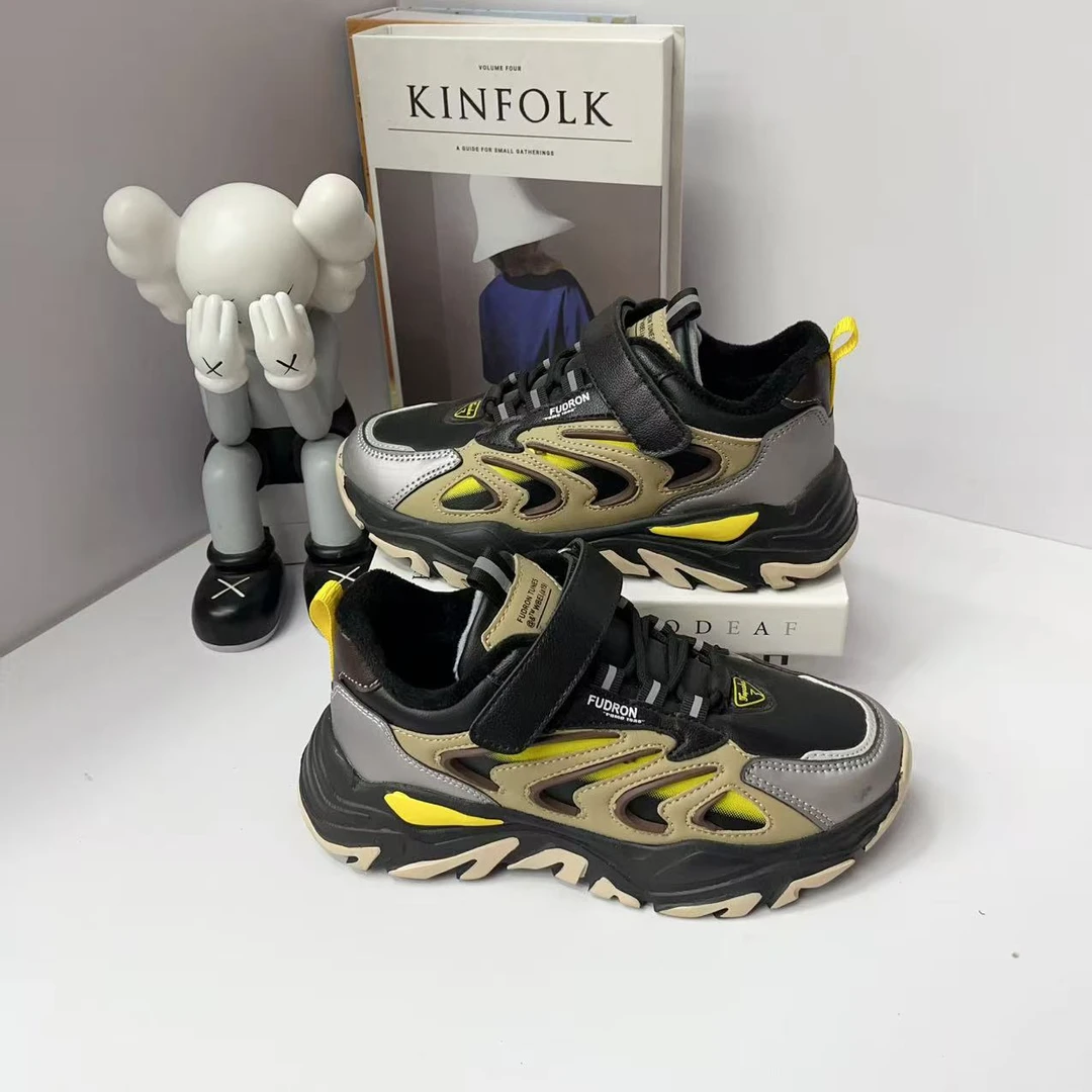 8888运动鞋百搭加绒男旋转纽扣拼色鞋子女秋季春秋