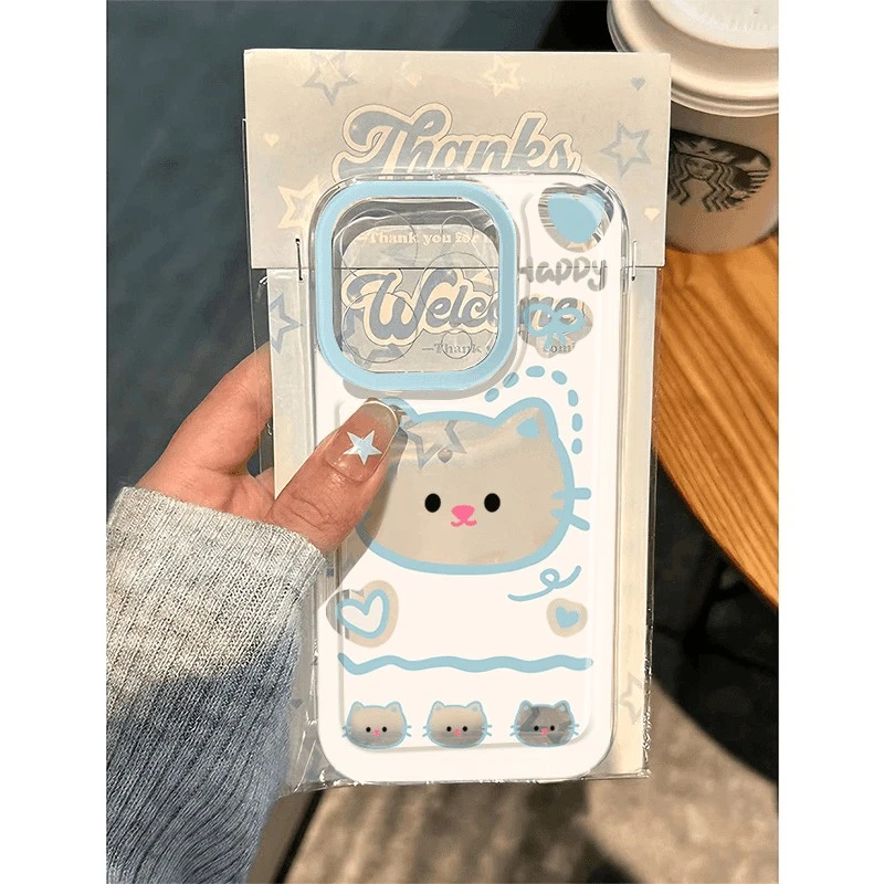 镂空音乐猫咪适用苹果16PROMAX手机壳iPhone15爆款14透明13软妹xs