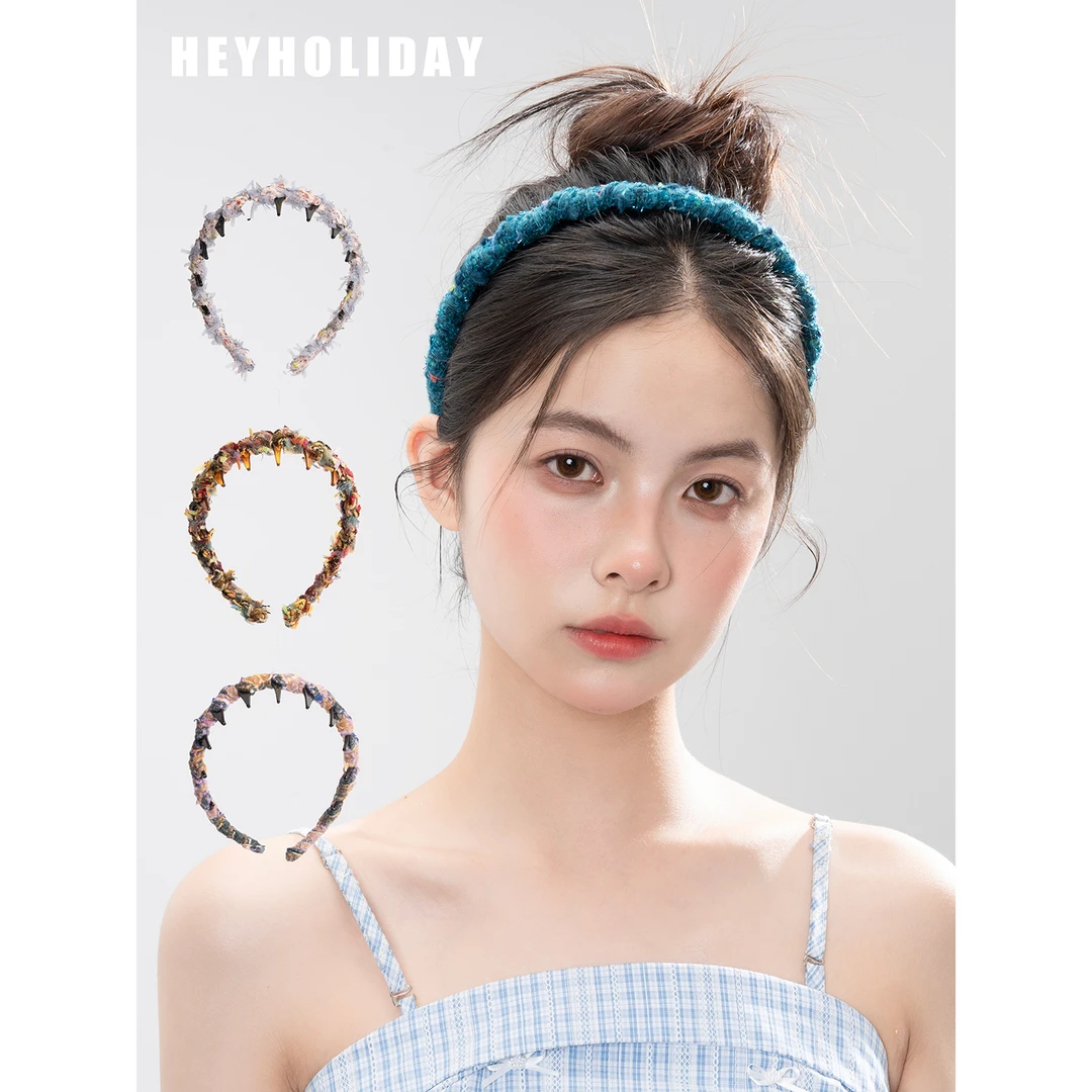 原创设计手工编织2025新款缠绕齿梳发箍高颅顶气质头箍发饰
