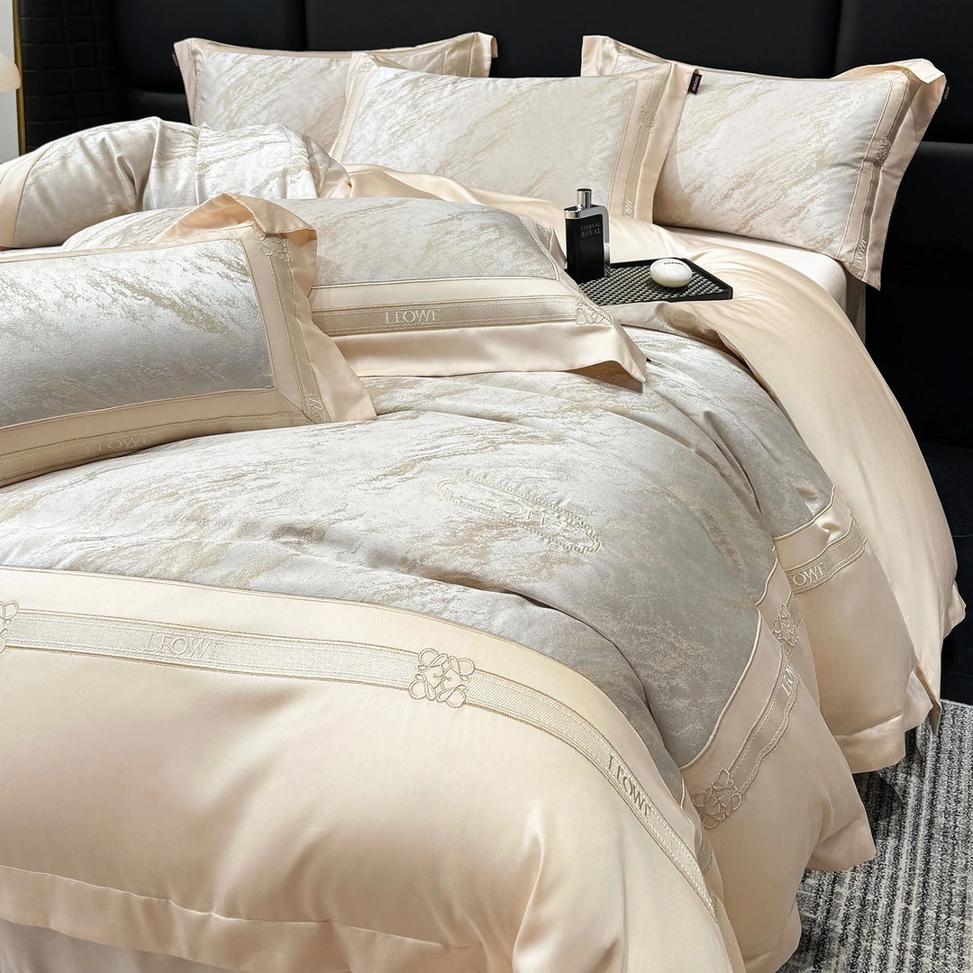 爆款120支轻奢A类长绒棉床品四件套全棉纯棉刺绣被套床上用品高档