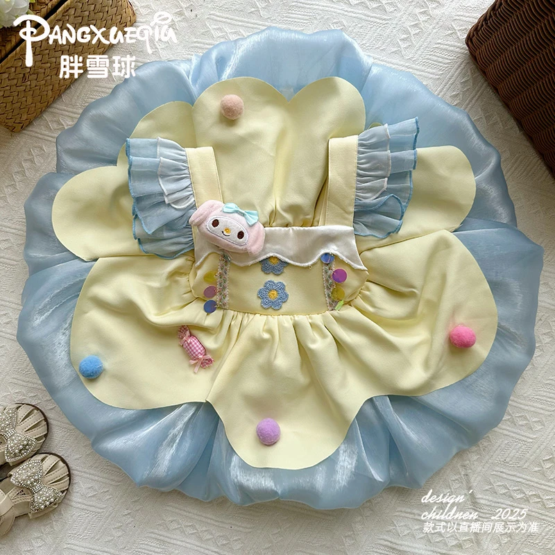 公主风可爱风印花女少女风连衣裙网红婴儿夏季蓬蓬裙女宝ins甜美