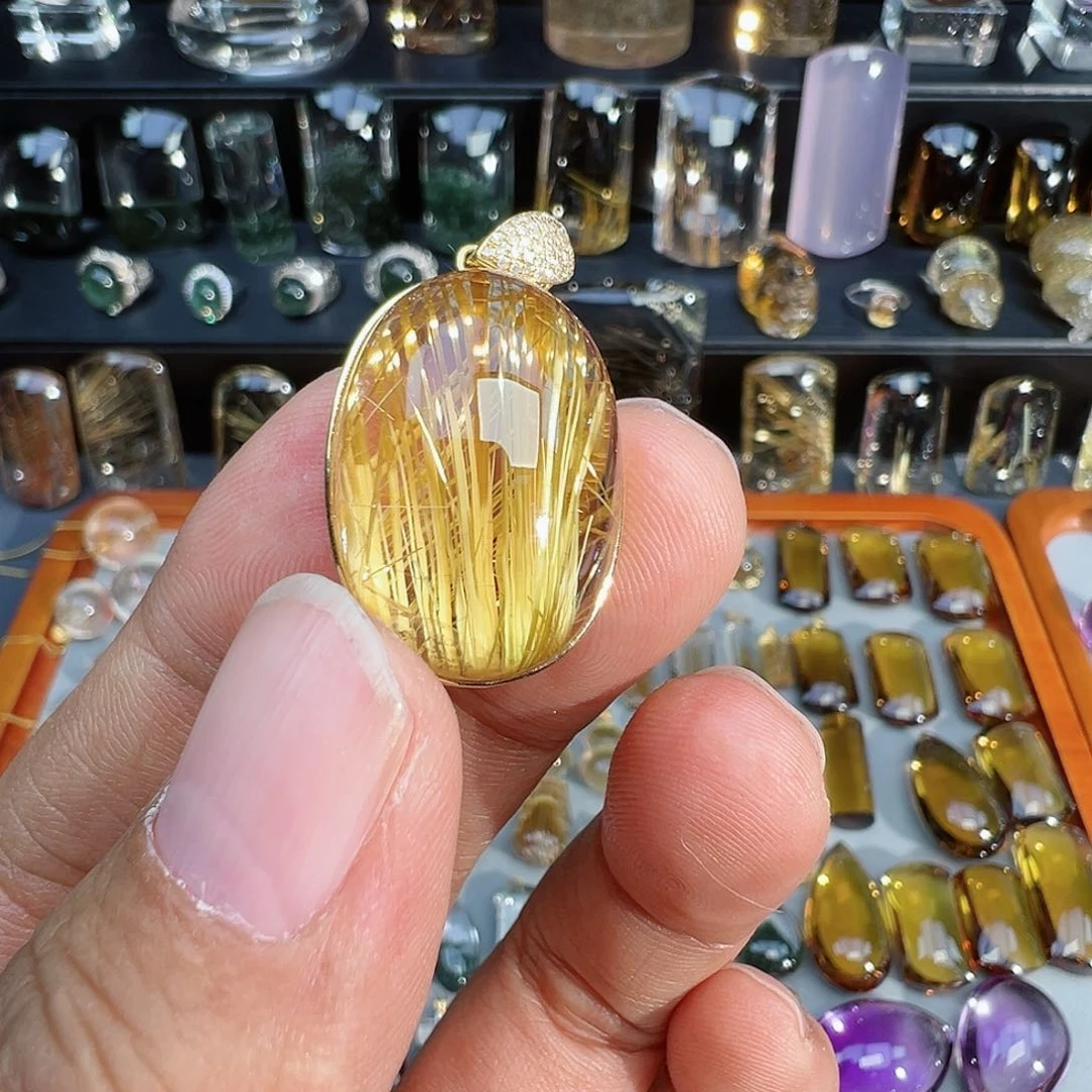 颈饰18K金镶嵌水晶?****