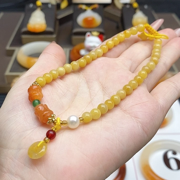 石英质玉（黄龙玉）未镶嵌手串