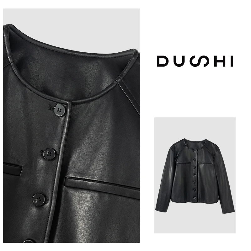 【独释】（都市航海）品牌定制时髦百搭气质皮衣外套DS27084