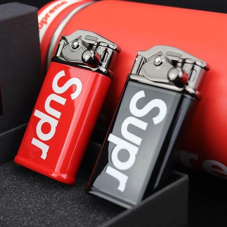 网红充气摇臂打火机防风单直冲绿焰点烟器芝麻街个性男士金属礼物