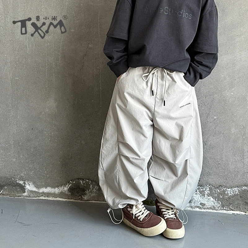 男童夏季长裤2025新款工装裤男大童夏装中大童儿童薄款裤子