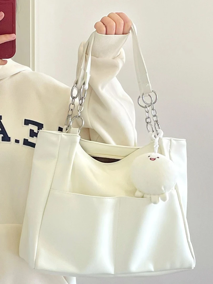 高级感百搭女包斜挎手提学生电动车挂包通勤上课学生托特包