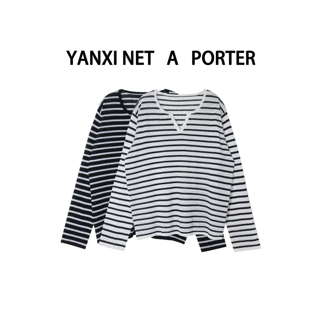【2.24严选新品】简约文艺慵懒条纹宽松亚麻上衣