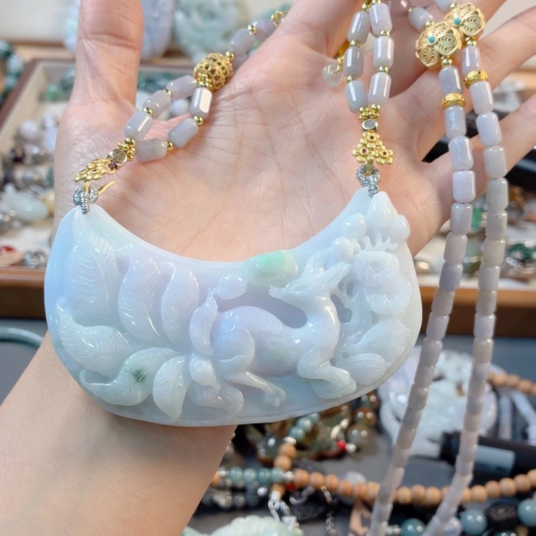 放***柔翡翠未镶嵌颈饰手串