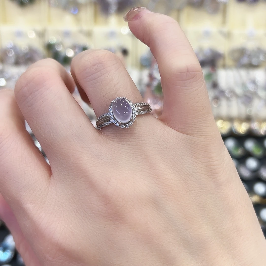 银S925镶嵌萤石戒指