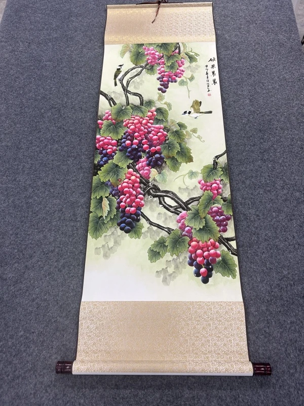 精装140*45《硕果累累》居家软装卷轴画