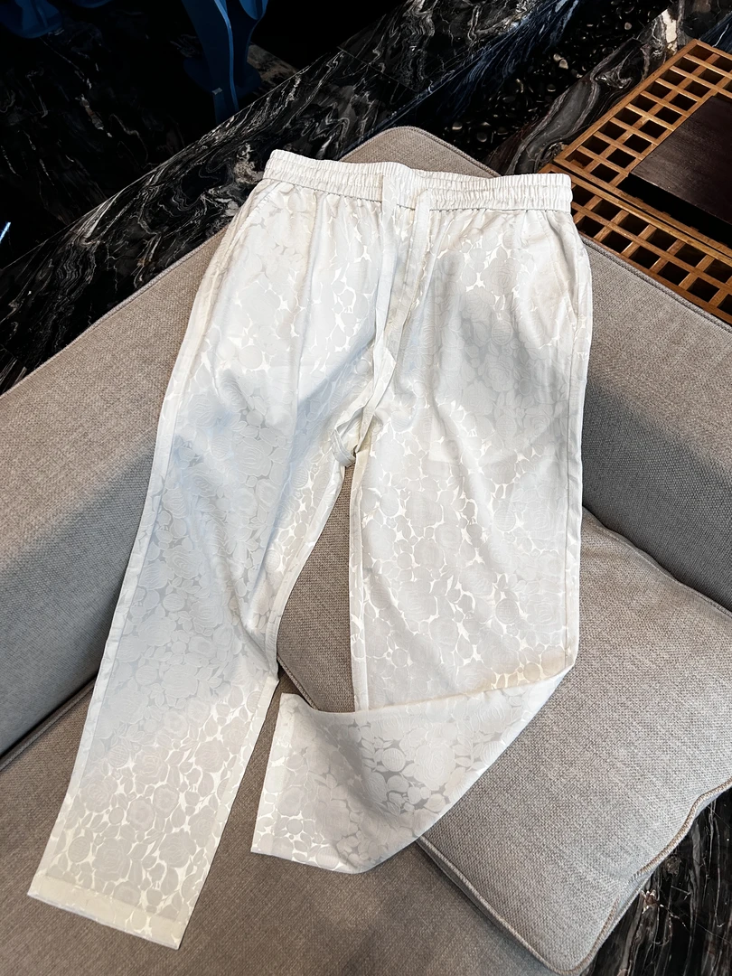 夏季新款液氨冰感提花长裤男士薄款休闲直筒百搭宽松潮流透气5508