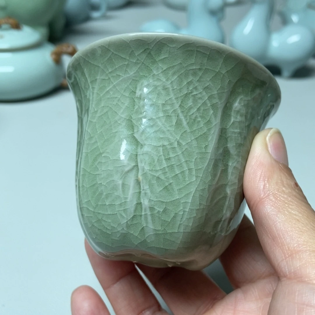 赵琳豆绿支钉百财杯带礼盒