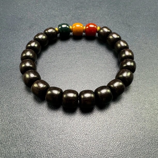 紫光檀0.8老型红绿灯单圈手串