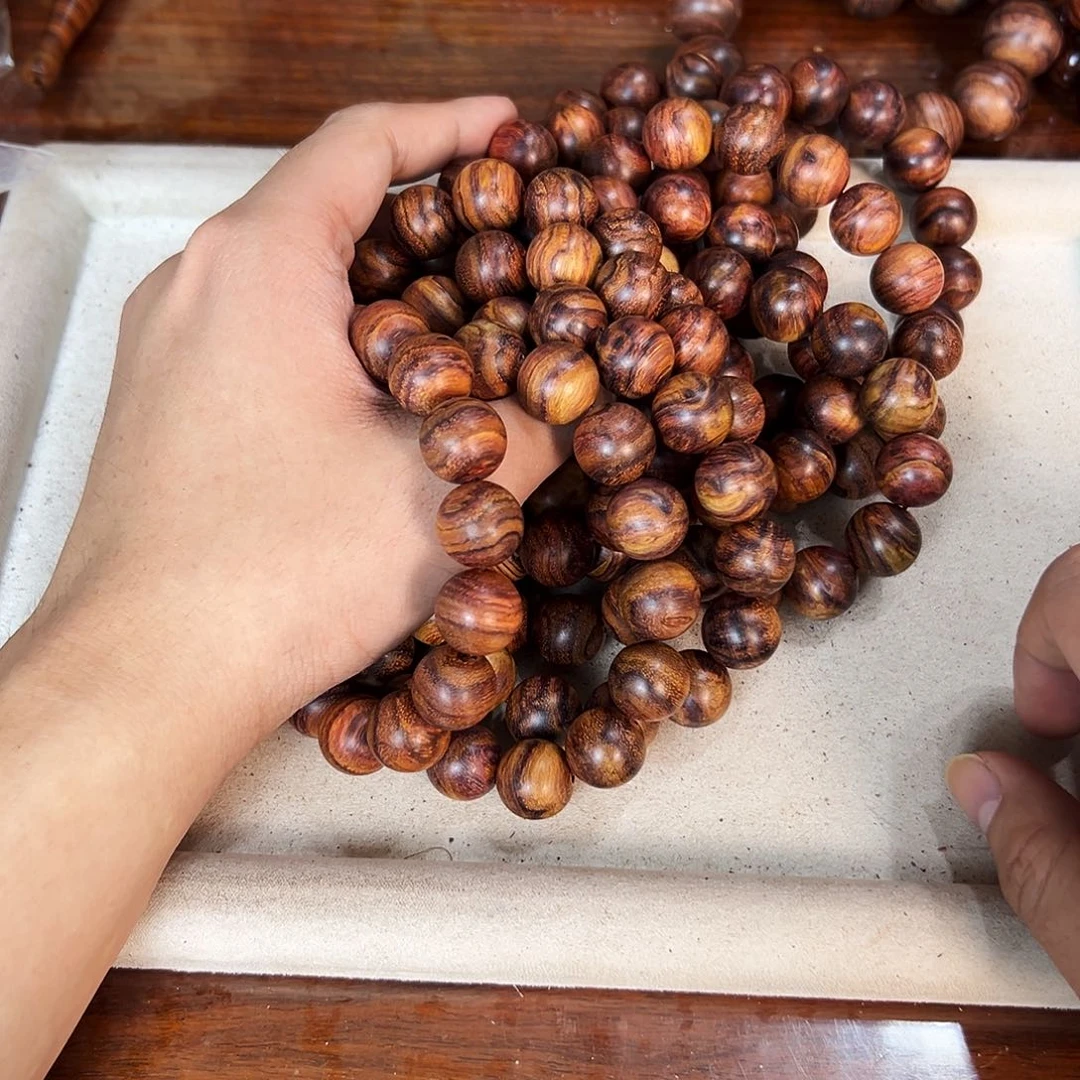 黄花梨/降香黄檀手串/手链15mm粗抛多彩