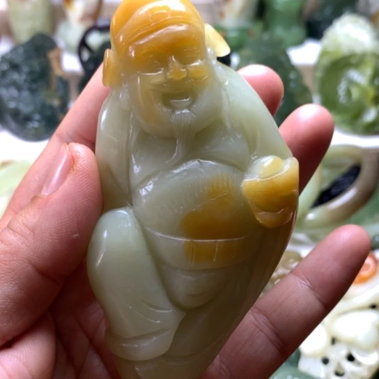 蛇纹石玉岫玉手把件未镶嵌