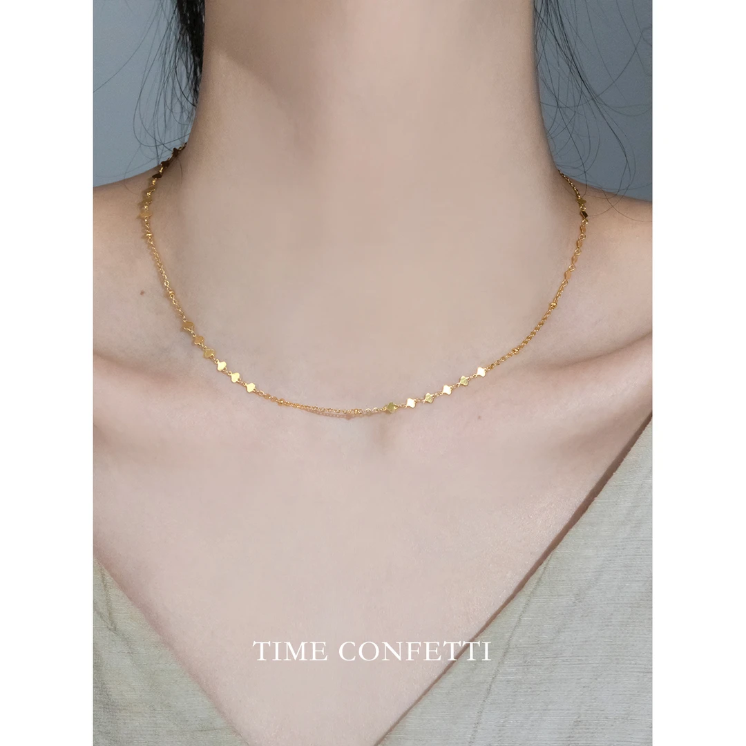 链子925银 镀K金【孙二娘】灯笼-加长轻奢小众设计锁骨链TC 7561