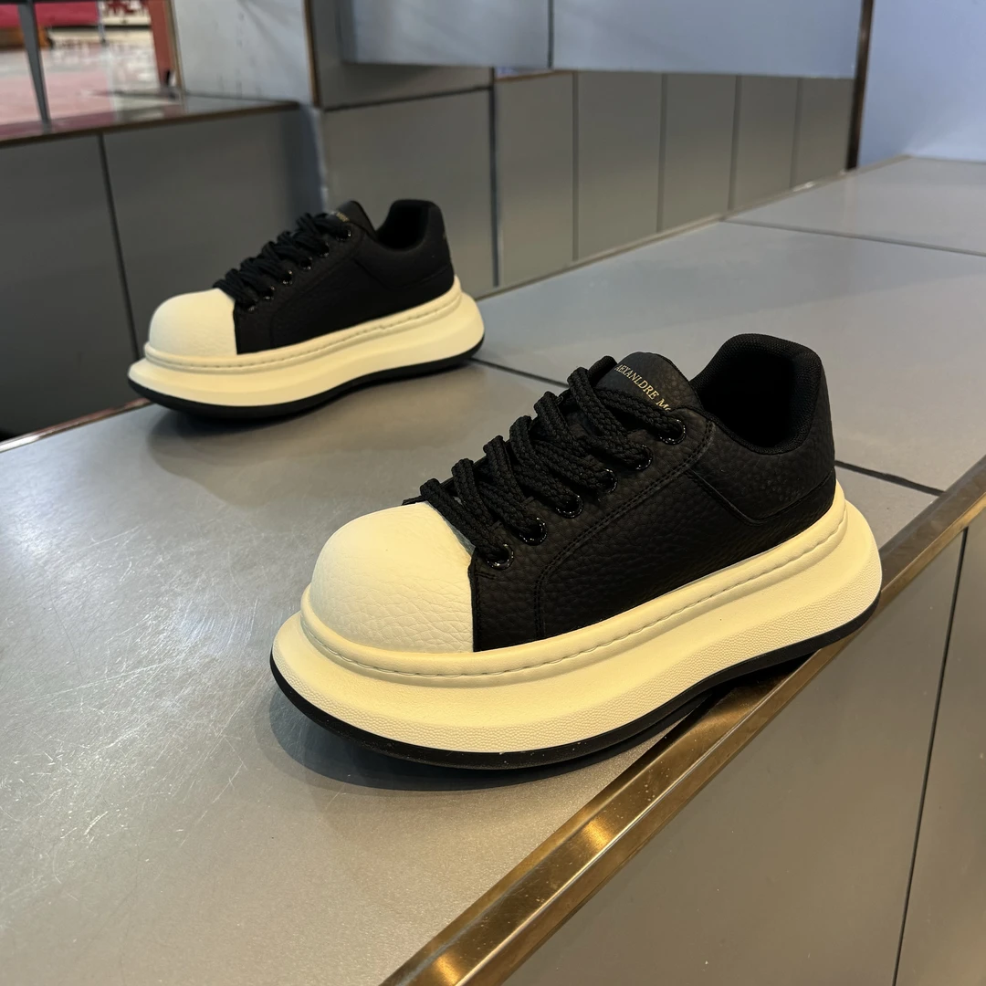 男士大头鞋潮牌冬季新款皮面运动鞋时尚百搭厚底增高5CM休闲鞋