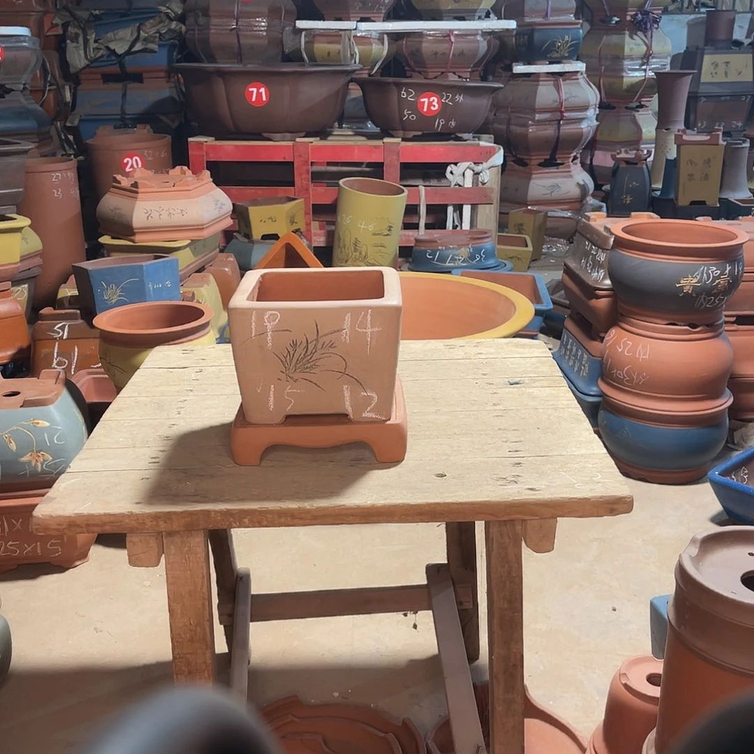 紫砂花盆四方盆一个